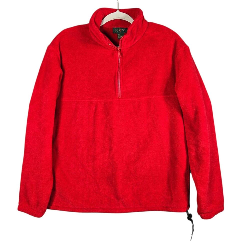 J CREW Jacket Mens Small Red Anorak 1/4 Zip Fleece Pullover Made in USA Vintage
